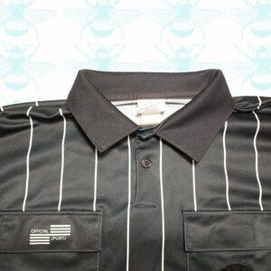 Official Sports International Men's Size - L Soccer Striped Referee Black